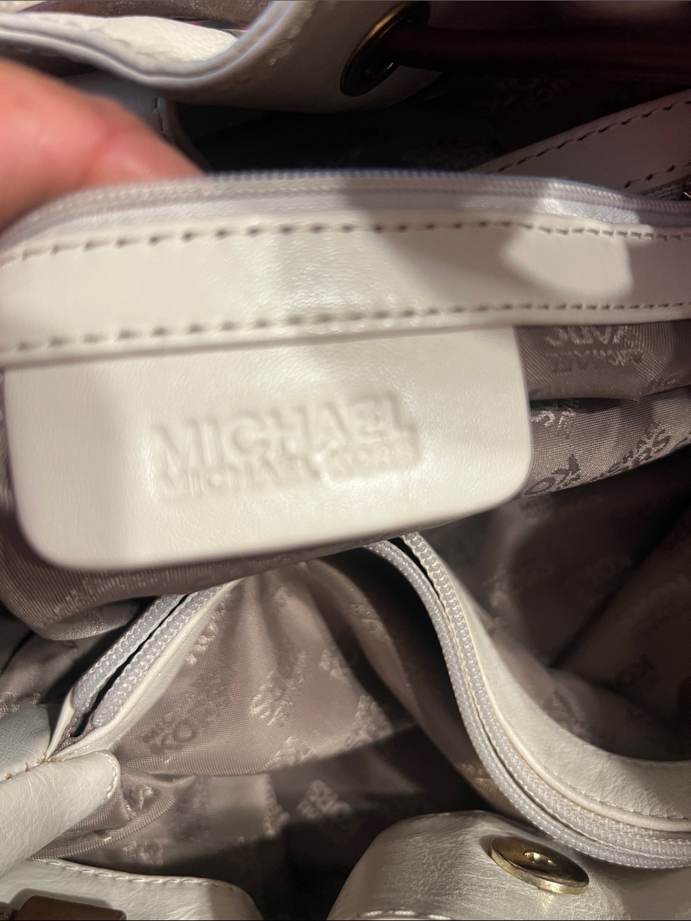 Michael Kors Cream and Brown Leather Shoulder Bag - Picture 14 of 14